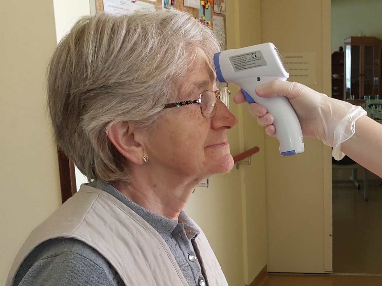 Infrared thermometers received from the local administration